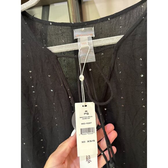 PQ Swim Angelica Sequined Tunic Cover Up Midnight Black Womens Size XS/S - Picture 10 of 10